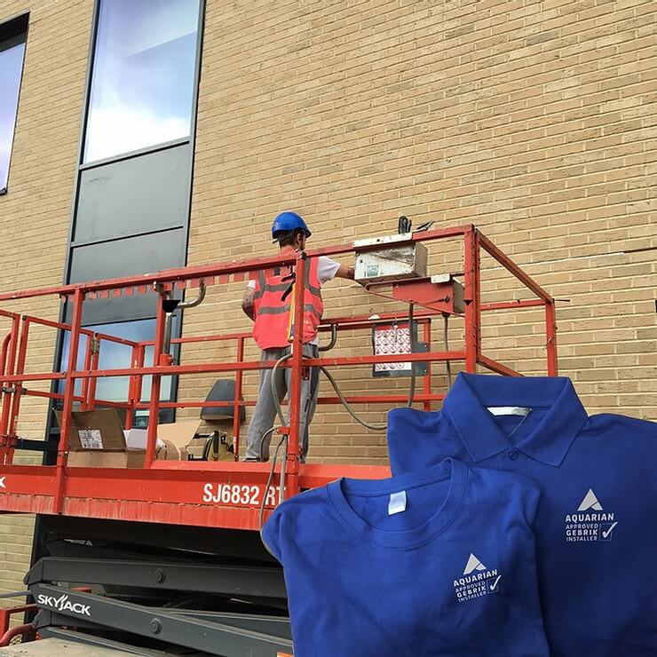 cladding being installed