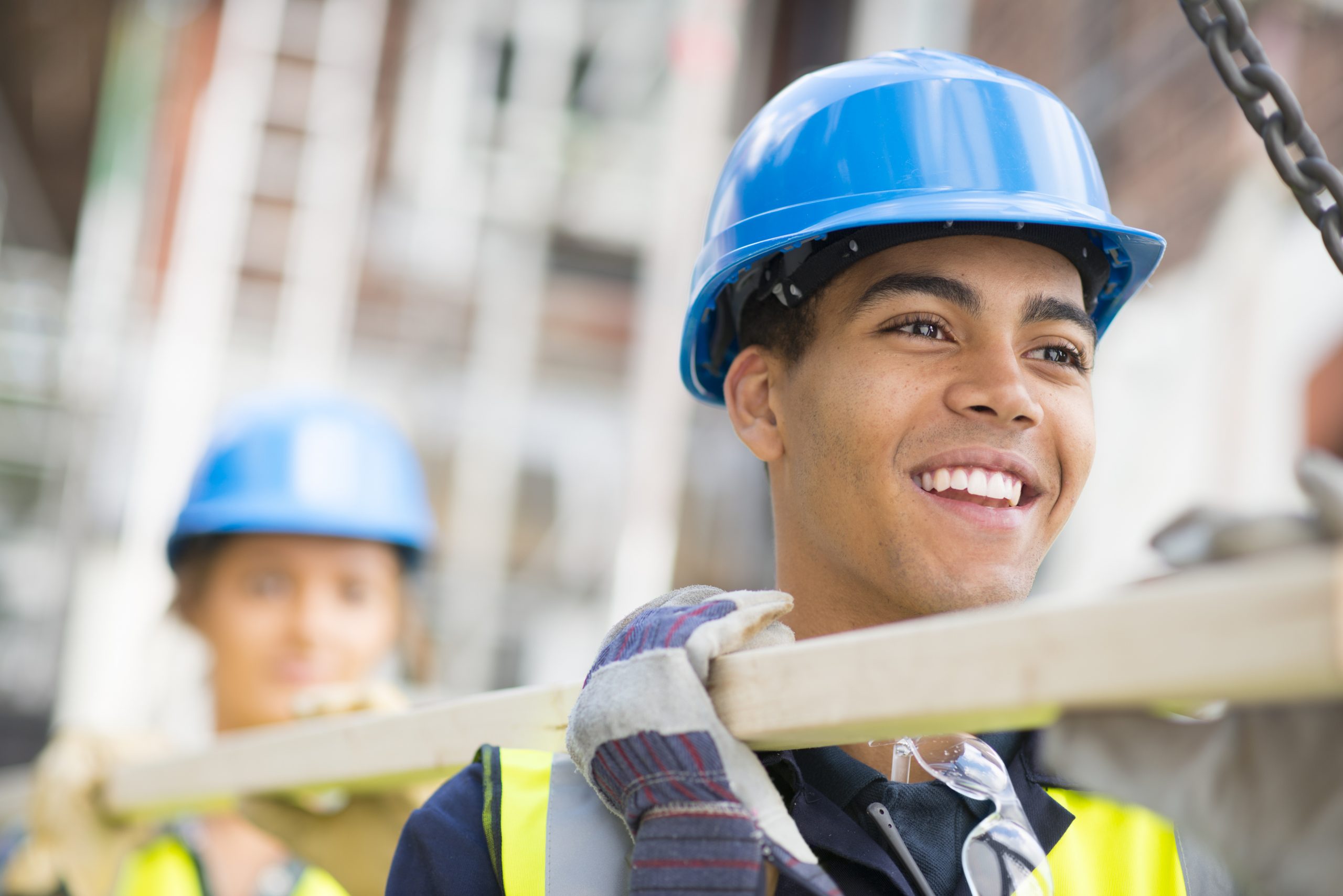 young male construction worker